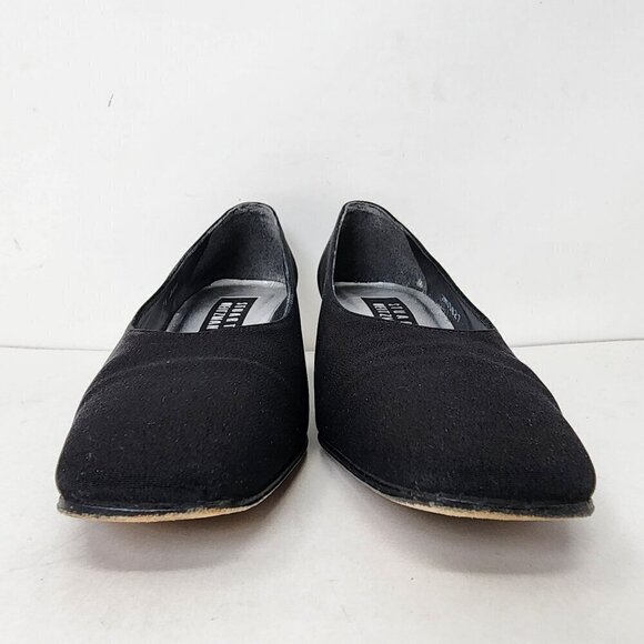 Stuart Weitzman Dressy Black Satin Block Heel with Rhinestons, Women's 7.5 AAA - Picture 8 of 16